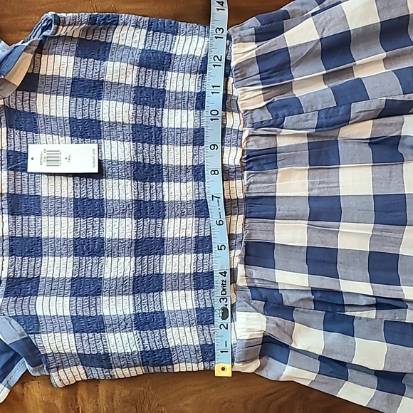 Old Navy Fit & Flare Flutter-Sleeve Gingham Mini Dress small TALL - Picture 9 of 12